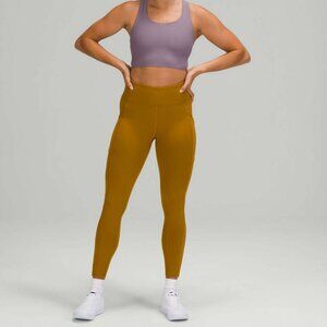 Lululemon Invigorate high rise tight 25” color: gold spice size: 4